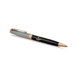 Bút bi Parker Sonnet 2017 Chiselled Silver Black GT Ballpoint Pen 1931540