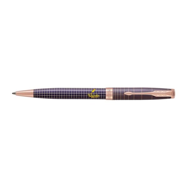 Bút bi Parker Sonnet 2017 Chiselled Silver Purple Matrix PGT Ballpoint Pen 1931545
