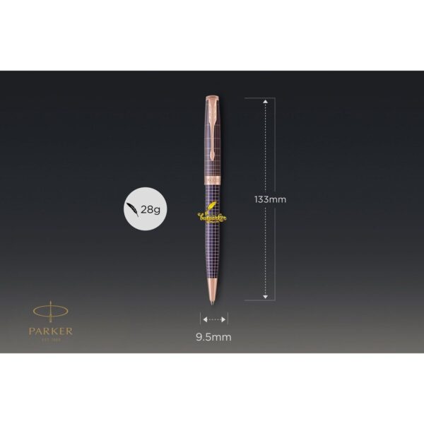 Bút bi Parker Sonnet 2017 Chiselled Silver Purple Matrix PGT Ballpoint Pen 1931545