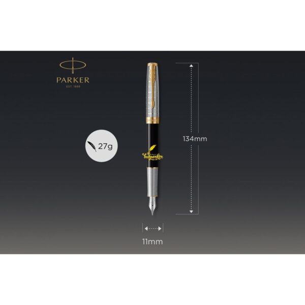 Bút máy Parker Sonnet Essentials Metal Black GT Fountain Pen 2119784