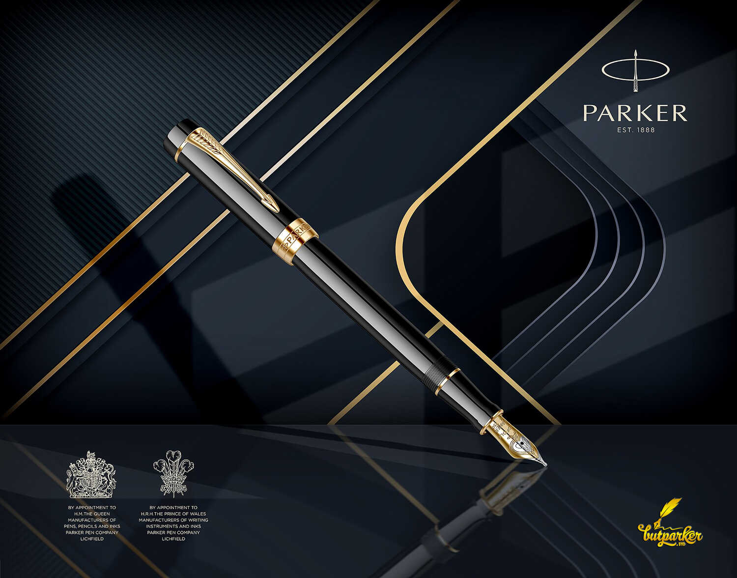 Bút máy Parker Duofold Classic Black GT Fountain Pen 1931381