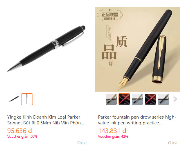 Bút giá rẻ trên sàn thương mại điện tử