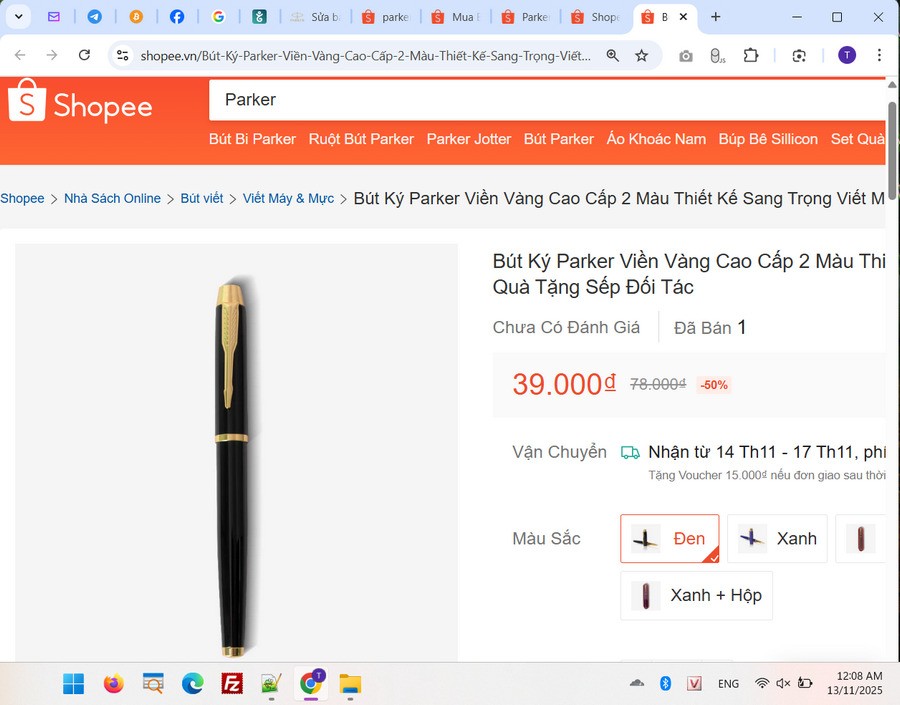 Bút Parker giá rẻ trên Shopee