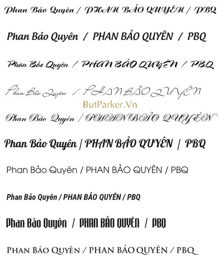 Khắc tên lên bút theo yêu cầu