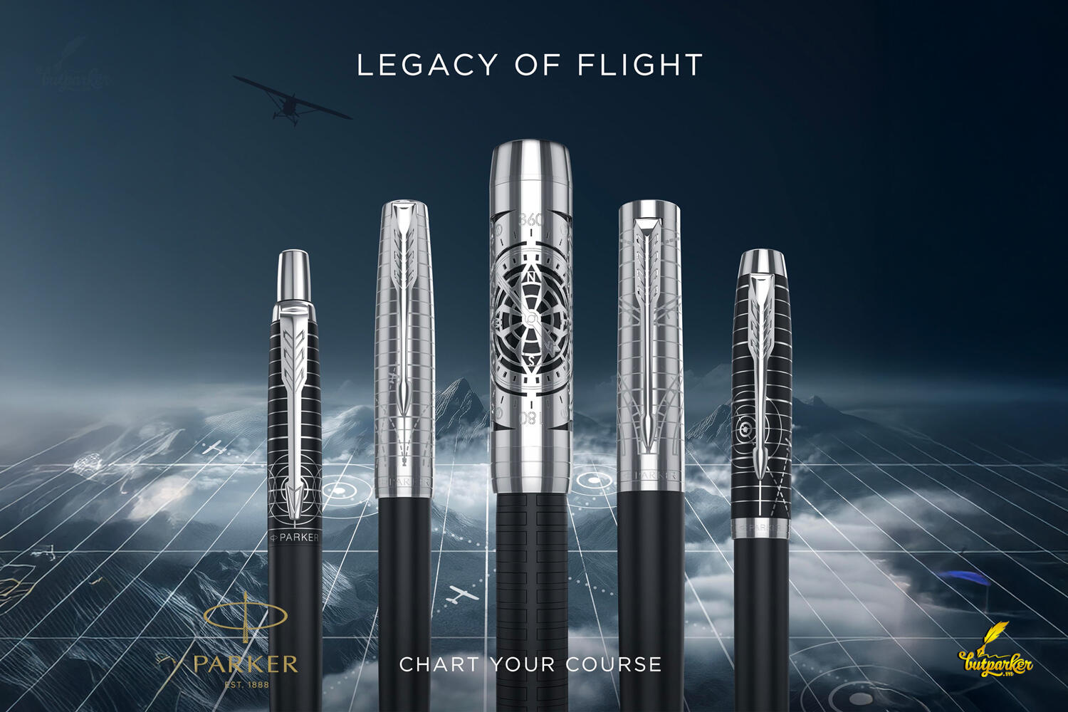 Bộ sưu tập Parker Legacy of Flight Collection không phải là một sản phẩm đơn lẻ mà là một tập hợp các mẫu bút cao cấp được phát triển dựa trên những dòng bút kinh điển của Parker, lấy cảm hứng từ lịch sử hàng không.