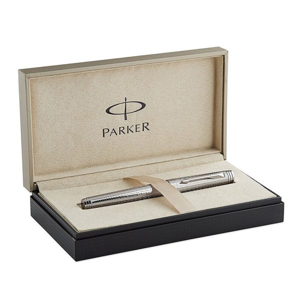 Bút dạ bi Parker Premier Deluxe Chiselling Silver Rollerball Pen S0887990