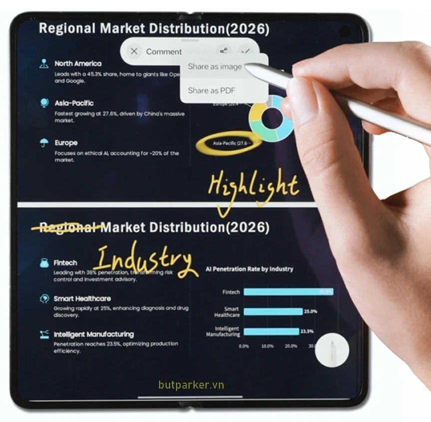 Làm việc với Bút thông minh AI Magic Pen và OPPO Find N6