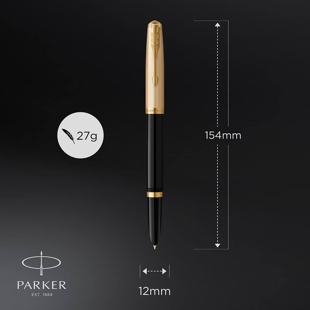 Bút máy Parker 51 Deluxe Black GT Fountain Pen 2123511 - Ảnh 10