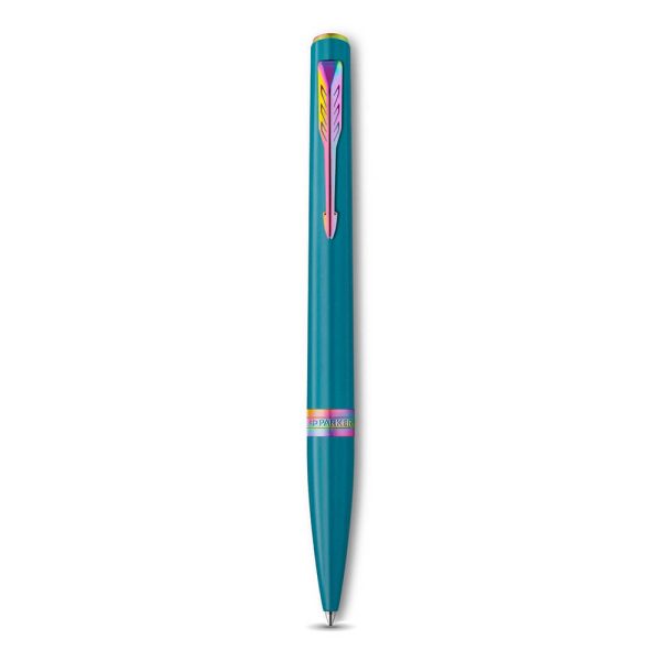 Bút Bi Parker Meridian Teal Lacquer Rainbow Trims Ballpoint Pen 2247773