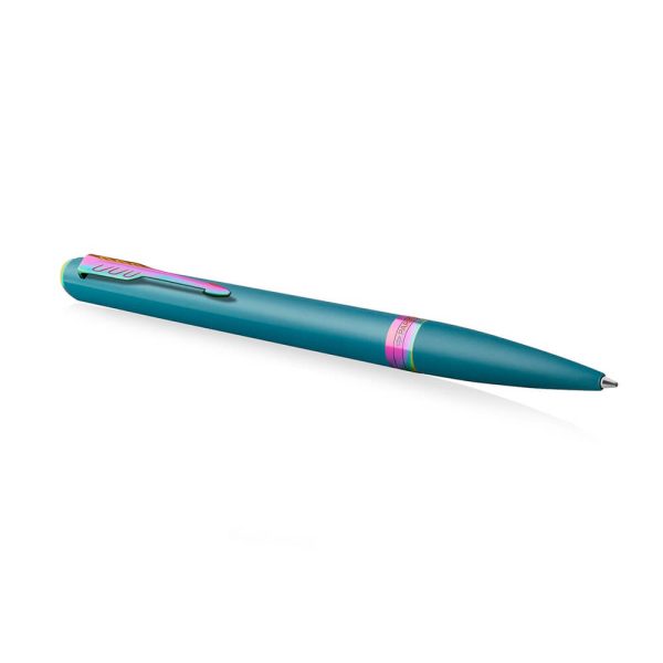 Bút Bi Parker Meridian Teal Lacquer Rainbow Trims Ballpoint Pen 2247773