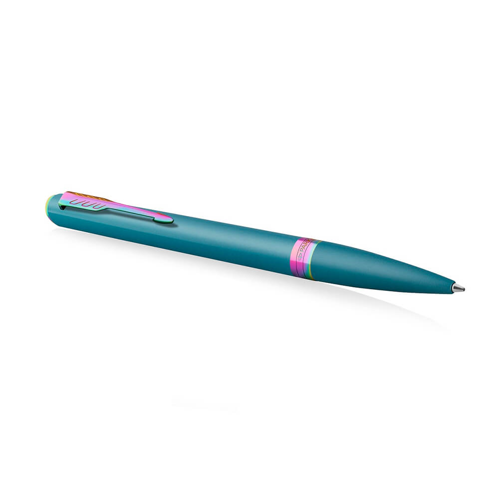 Bút Bi Parker Meridian Teal Lacquer Rainbow Trims Ballpoint Pen 2247773