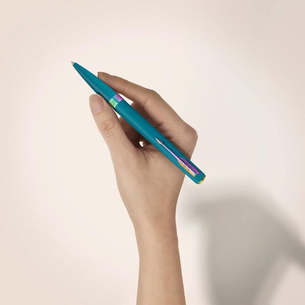 Bút Bi Parker Meridian Teal Lacquer Rainbow Trims Ballpoint Pen 2247773