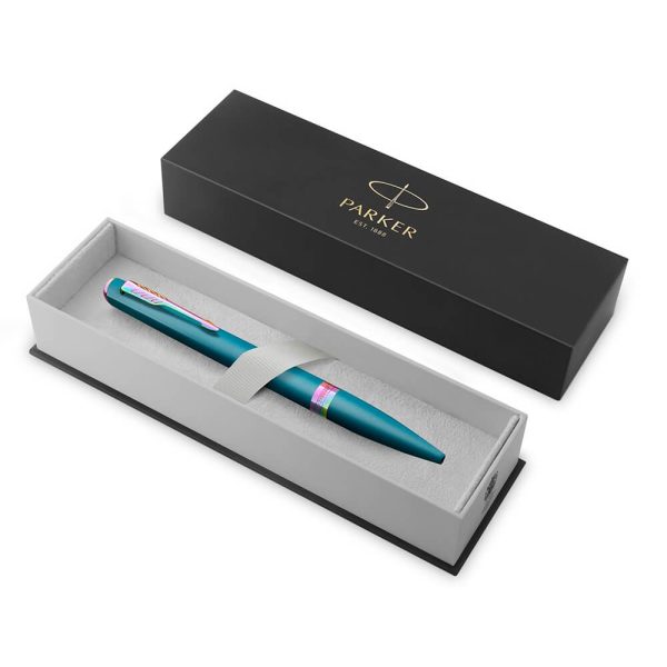 Bút Bi Parker Meridian Teal Lacquer Rainbow Trims Ballpoint Pen 2247773